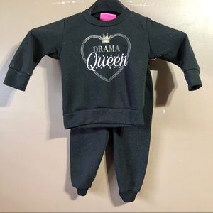 Girls Pink Baby Girl Size 18M Sweat Shirt Set
